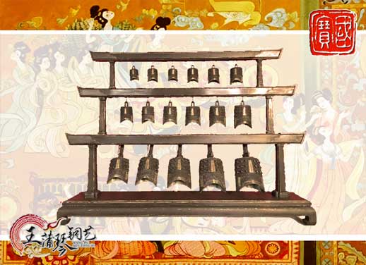 山東客戶定制17件古編鐘，迎賓編鐘古樂